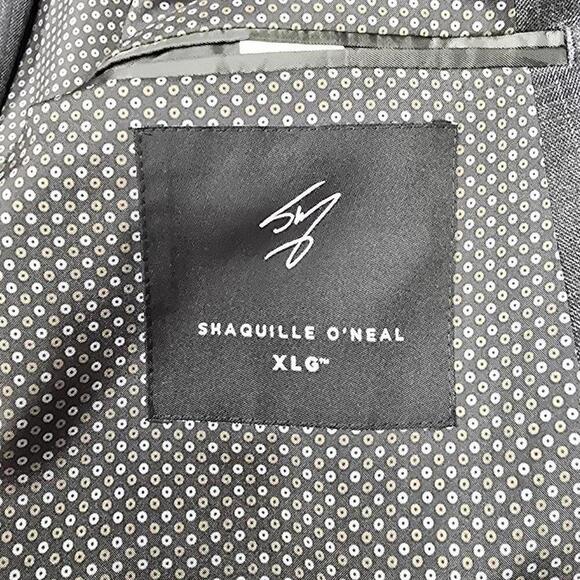 Big and Tall Plaid Stretch Fabric Regular Fit Suit Jacket | Shaquille O'Neal XLG - Picture 9 of 14
